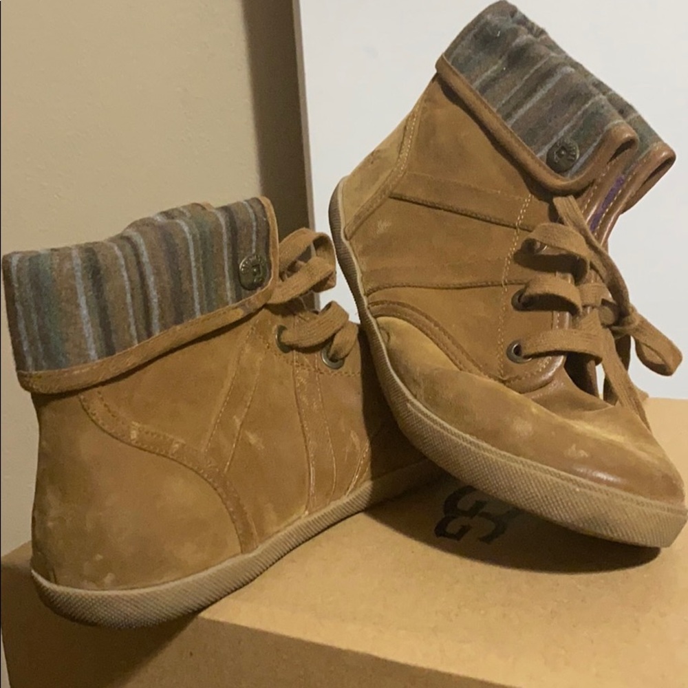 Tan blowfish shoes